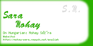sara mohay business card